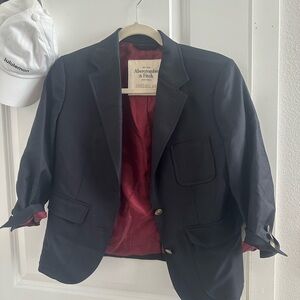 Abercrombie & Fitch Navy Blazer with Red Lining